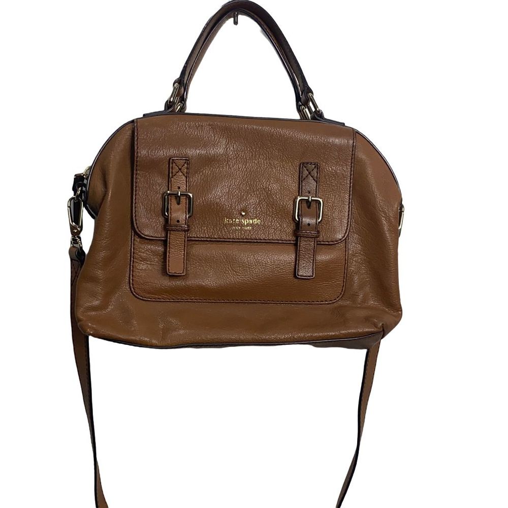 Kate Spade New York Allen Street Raquelle Brown Leather Satchel Crossbody Bag